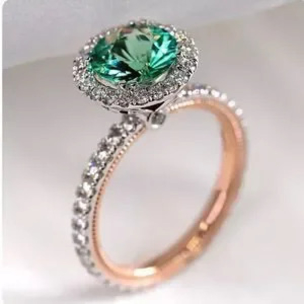 New Two?Toned Emerald Round?Ring size 7 8